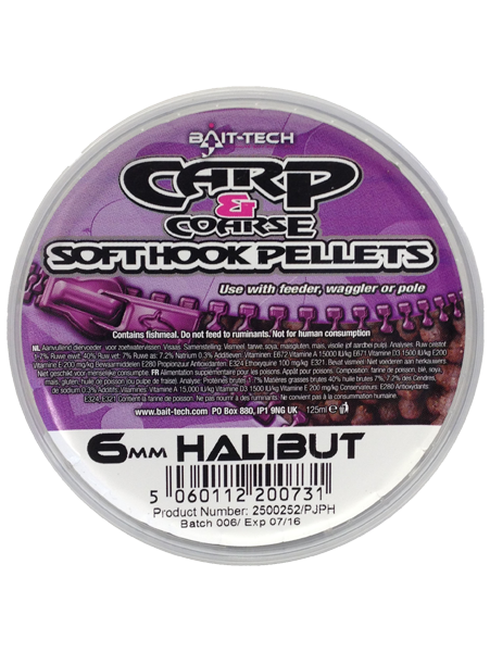 Bait-Tech Soft Hook Carp and Coarse Pellets 6mm (90g)
