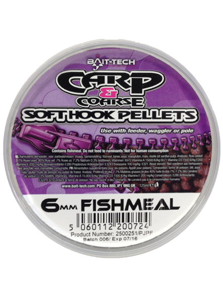 Bait-Tech Soft Hook Carp and Coarse Pellets 6mm (90g)